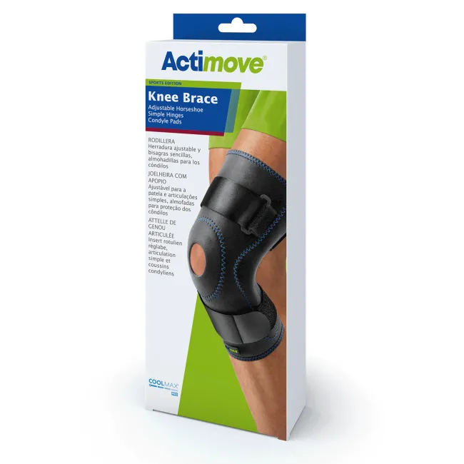 Actimove Sport Knee Brace Adjustable Horseshoe, Simple Hinges, Condyle Pads