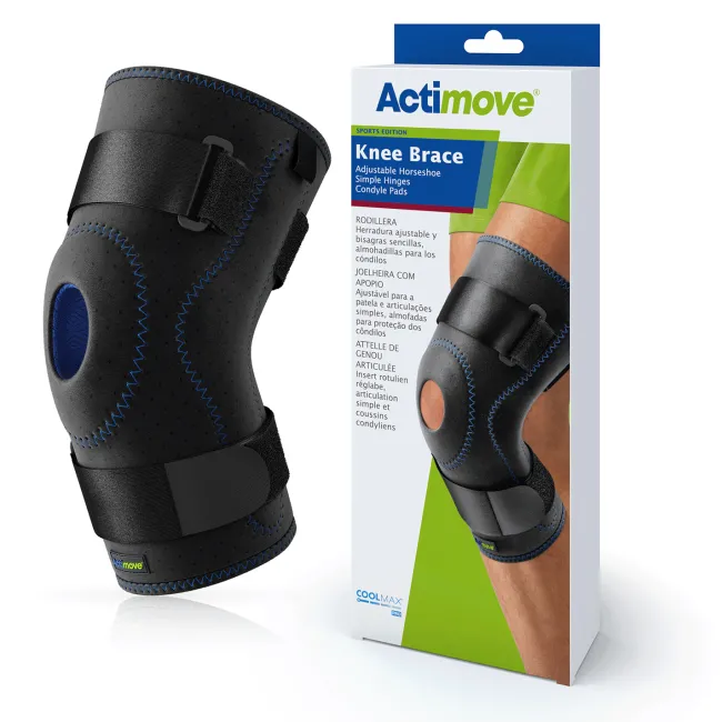 Actimove Sport Knee Brace Adjustable Horseshoe, Simple Hinges, Condyle Pads