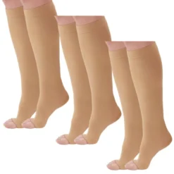 AW 322 Anti-Embolism Open Toe Knee High Stockings 18 mmHg (3 Pack)