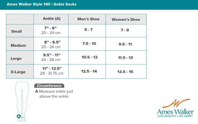 AW 140 Coolmax Anklet Socks 20-30 mmHg