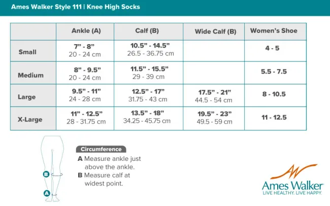 AW 111 Cotton Knee High Trouser Socks 20-30 mmHg
