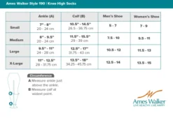 AW 190 E-Z Walker Plus Diabetic Crew Socks for Sensitive Feet 8-15 mmHg (Sale)