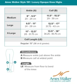 AW 191 Luxury Opaque Knee High Stockings 15-20-mmHg (Sale)