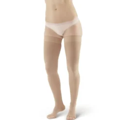 AW 212 Medical Support Open Toe Thigh Highs w/Dot Band 20-30 mmHg
