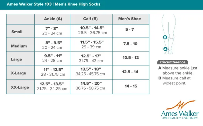 AW 103 Men's Knee High Socks 15-20 mmHg