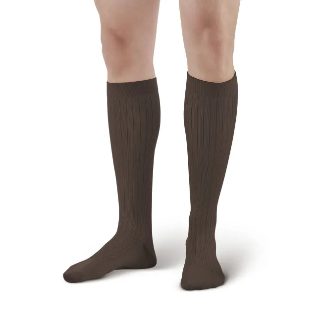 AW 129 Men's Microfiber/Cotton Knee High Dress Socks 15-20 mmHg