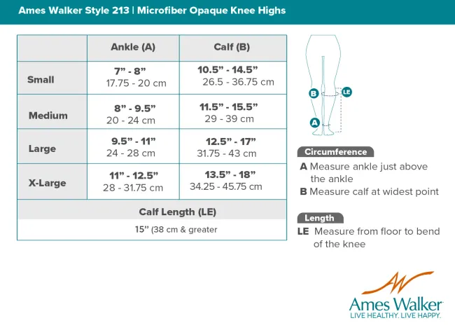 AW 213 Microfiber Opaque Knee Highs Open Toe 20-30 mmHg