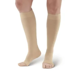 AW 291OT Luxury Opaque Open Toe Knee Highs 20-30 mmHg