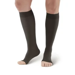 AW 291OT Luxury Opaque Open Toe Knee Highs 20-30 mmHg
