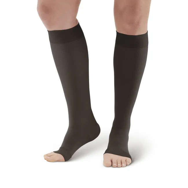 AW 291OT Luxury Opaque Open Toe Knee Highs 20-30 mmHg