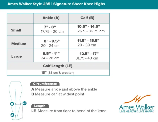 AW 235OT Signature Sheer Open Toe Knee Highs 15-20 mmHg (Sale)