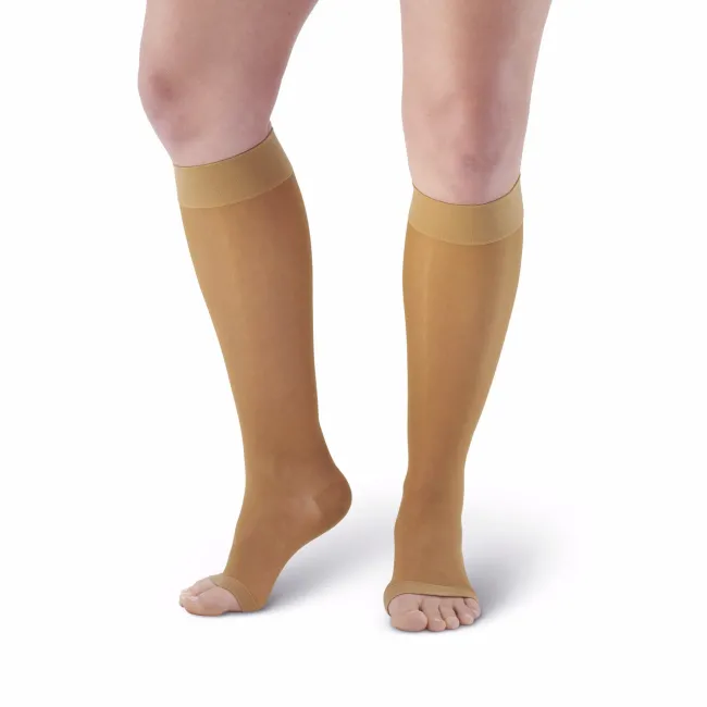 AW 41 Sheer Support Open Toe Knee Highs 15-20 mmHg