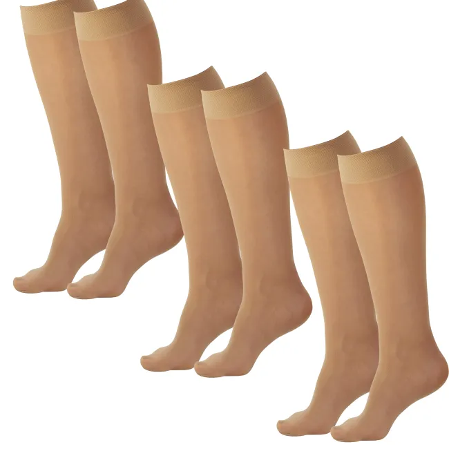 AW 76 Soft Sheer Knee Highs 8-15 mmHg (3 Pack)