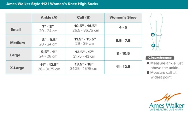 AW 112 Women's Microfiber Knee High Socks 15-20 mmHg