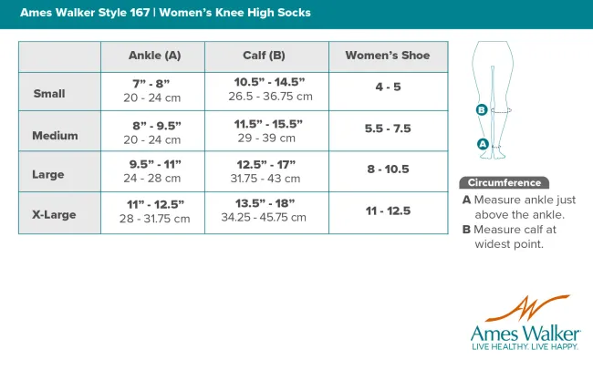 AW 167 Women's Travel Knee High Socks 15-20 mmHg (Sale)