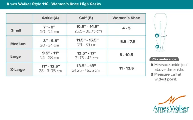 AW 110 Women's Trouser Knee High Socks 15-20 mmHg