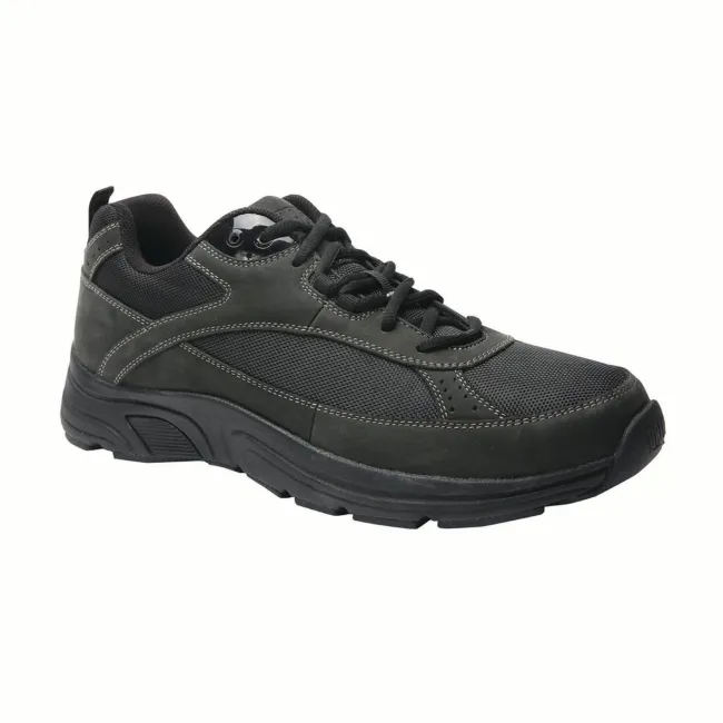 Drew Men's Athletic Aaron Shoes Black Leather/Nylon Mesh