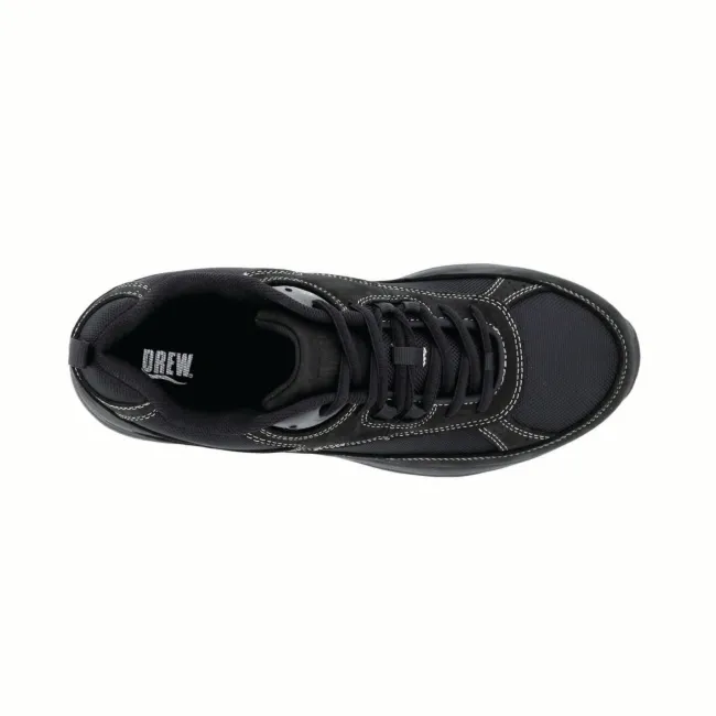 Drew Men's Athletic Aaron Shoes Black Leather/Nylon Mesh