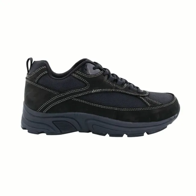 Drew Men's Athletic Aaron Shoes Black Leather/Nylon Mesh