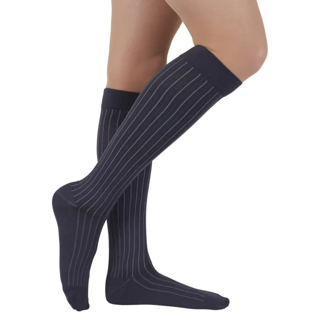 Duomed Soft Stripe Compression Knee High Sock 15-20 mmHg