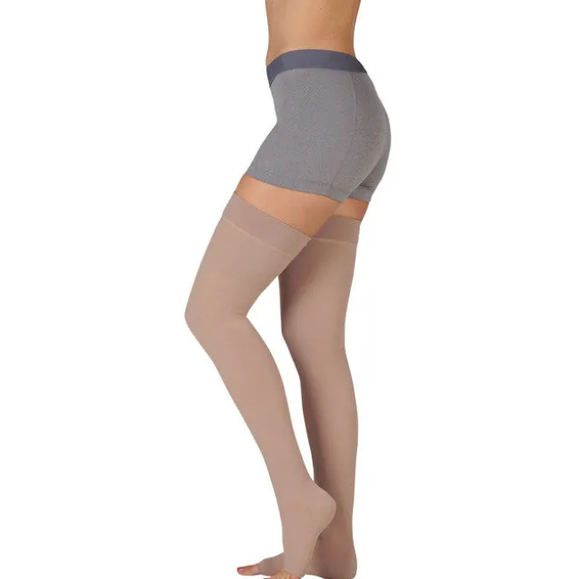 Juzo 3512 Dynamic Soft Open Toe Max Thigh Highs w/Silicone Band 30-40 mmHg
