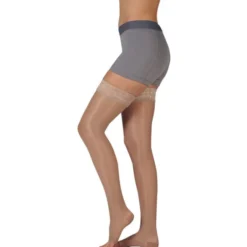 Juzo 2102 Naturally Sheer Thigh Highs w/Silicone Band 30-40 mmHg