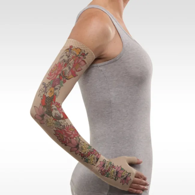 Juzo Soft 2000 Signature Collection Print Koi Flowers Tattoo Armsleeve 15-20 mmHg