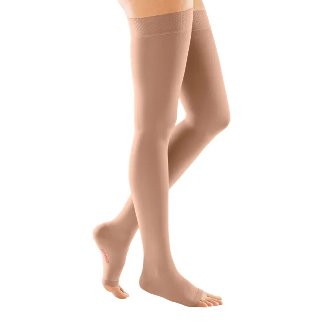 Medi Forte Open Toe Thigh Highs w/Dot Band 30-40 mmHg