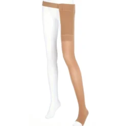 Mediven Plus Open Toe Thigh Highs w/Waist Attachment Left Leg 30-40 mmHg