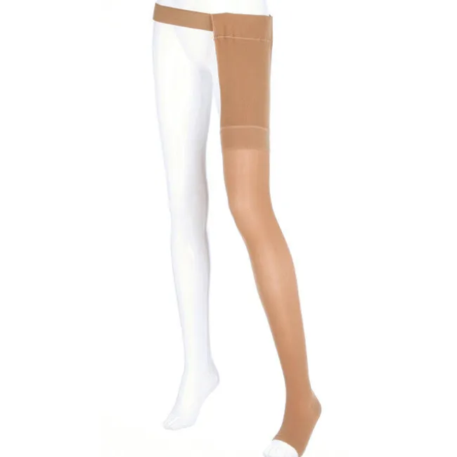 Mediven Plus Open Toe Thigh Highs w/Waist Attachment Left Leg 30-40 mmHg
