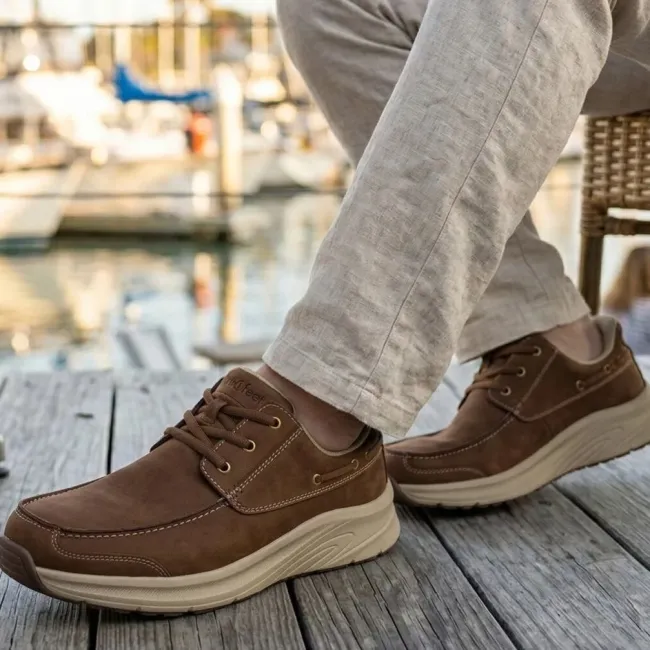 Orthofeet Commander Mens Hands Free Casual Boat Shoe