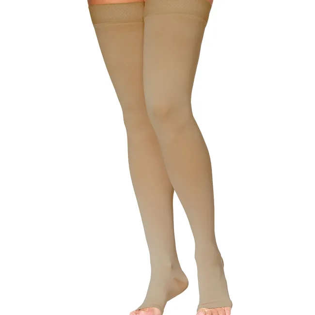 Sigvaris Dynaven 971 Women's Open Toe Thigh Highs w/Grip Top 15-20 mmHg