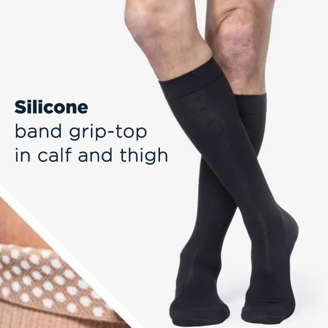 Sigvaris Essential 232 Cotton Men's Knee Highs w/Grip Top 20-30 mmHg