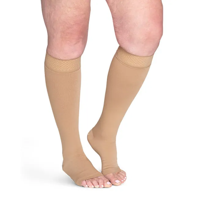 Sigvaris Specialty 552 Secure Unisex Open Toe Knee Highs w/Silicone Band 20-30 mmHg