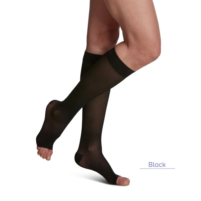 Sigvaris Style 782 Women's Sheer Open Toe Knee Highs 20-30 mmHg