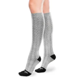 Therafirm Core-Spun Mild Support Socks Classic Diamond 15-20 mmHg (Grey/Black)