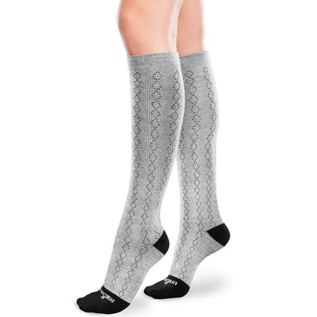 Therafirm Core-Spun Mild Support Socks Classic Diamond 15-20 mmHg (Grey/Black)