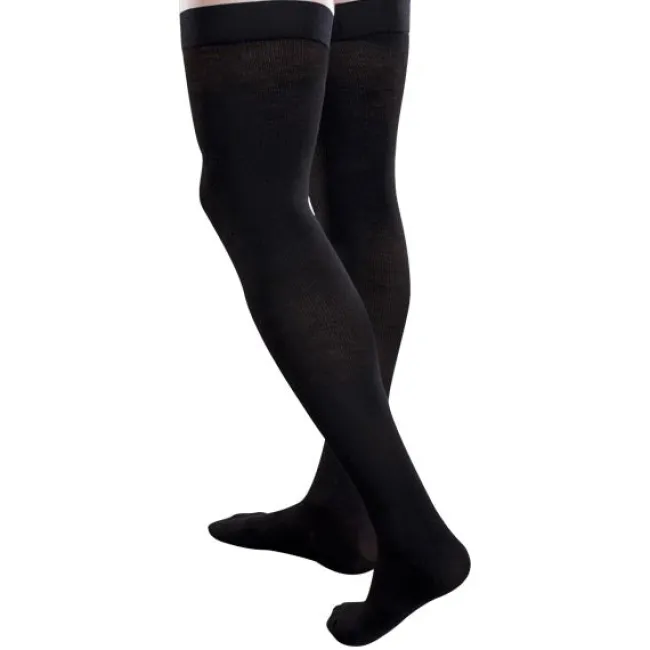 Therafirm Core-Spun Thigh High Socks w/Silicone Band 30-40 mmHg