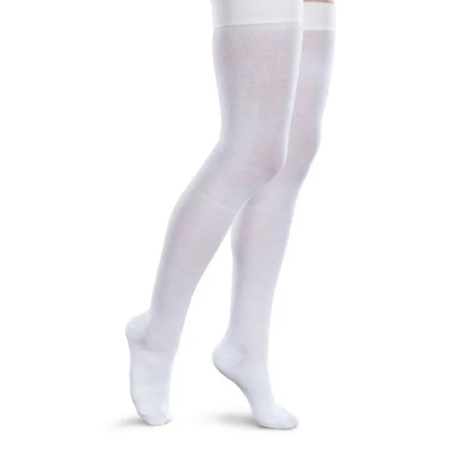 Therafirm Core-Spun Thigh High Socks w/Silicone Band 15-20 mmHg