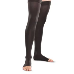 Therafirm Men's and Women's Open Toe Thigh Highs w/Grip Top 30-40 mmHg
