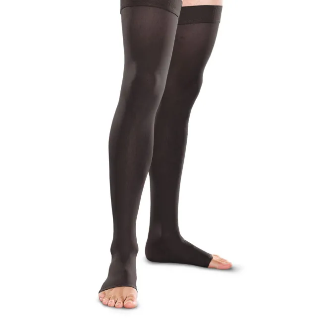 Therafirm Men's and Women's Open Toe Thigh Highs w/Grip Top 30-40 mmHg