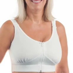 Wear Ease 792 Compression Bra w/Fiberfill Breast Forms & Drainage Tube Pouches